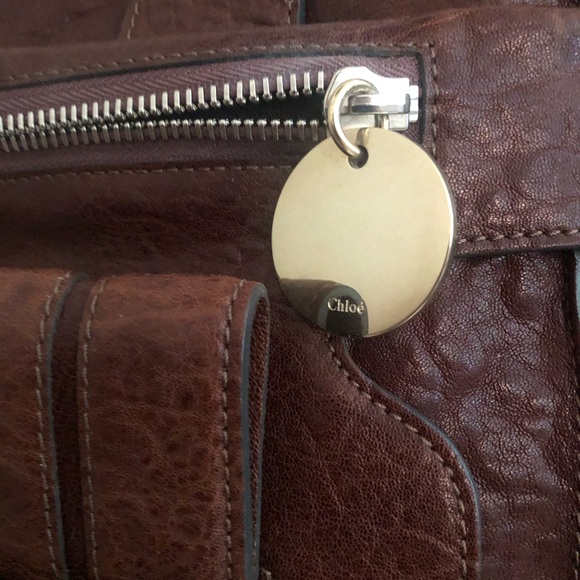 CHLOE burgundy brown leather bag - Picture 3 of 6